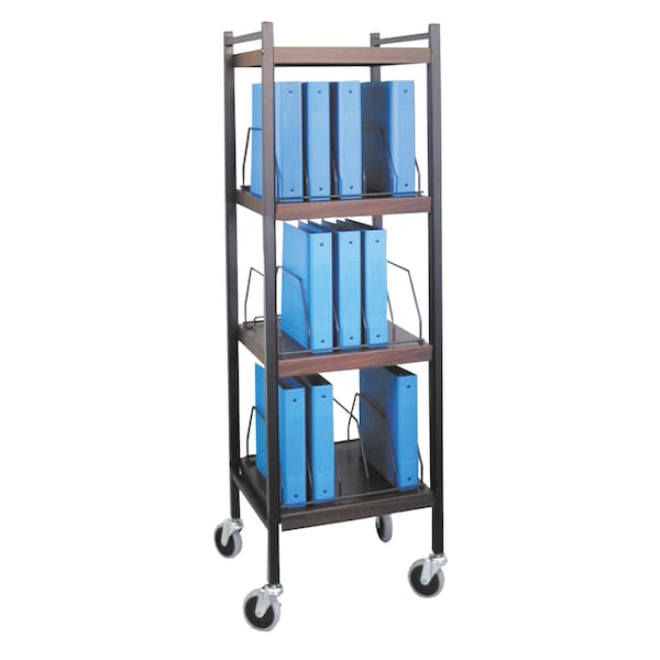 Mobile Mini Open Binder/Chart Rack Strg System 4 Shelves 15 Binder Cap